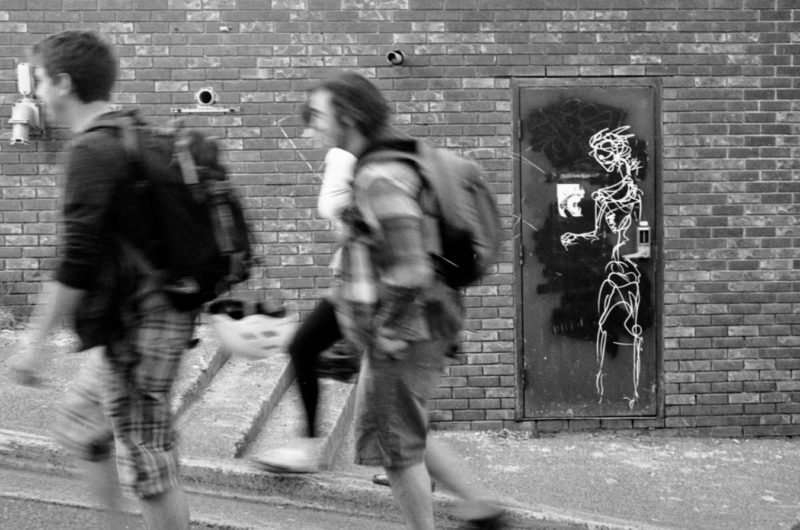 Door Graffiti haunting.