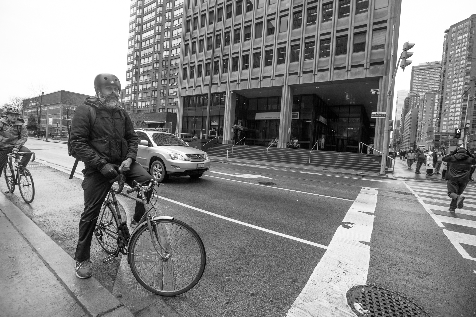 The bike Culture in TO is as strong as this gent's beard - Wellesly street - Toronto, Ontario