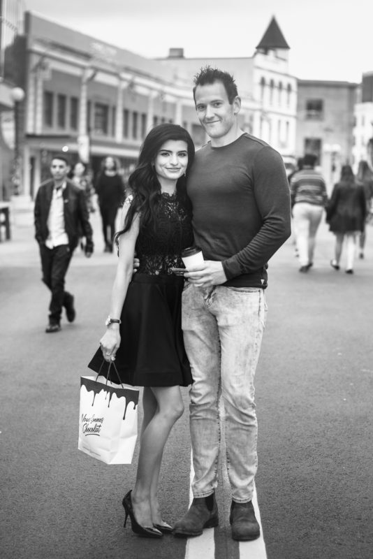 Rabia and her partner are visiting St. John's its her first time here - Water Street Pedestrian Mall