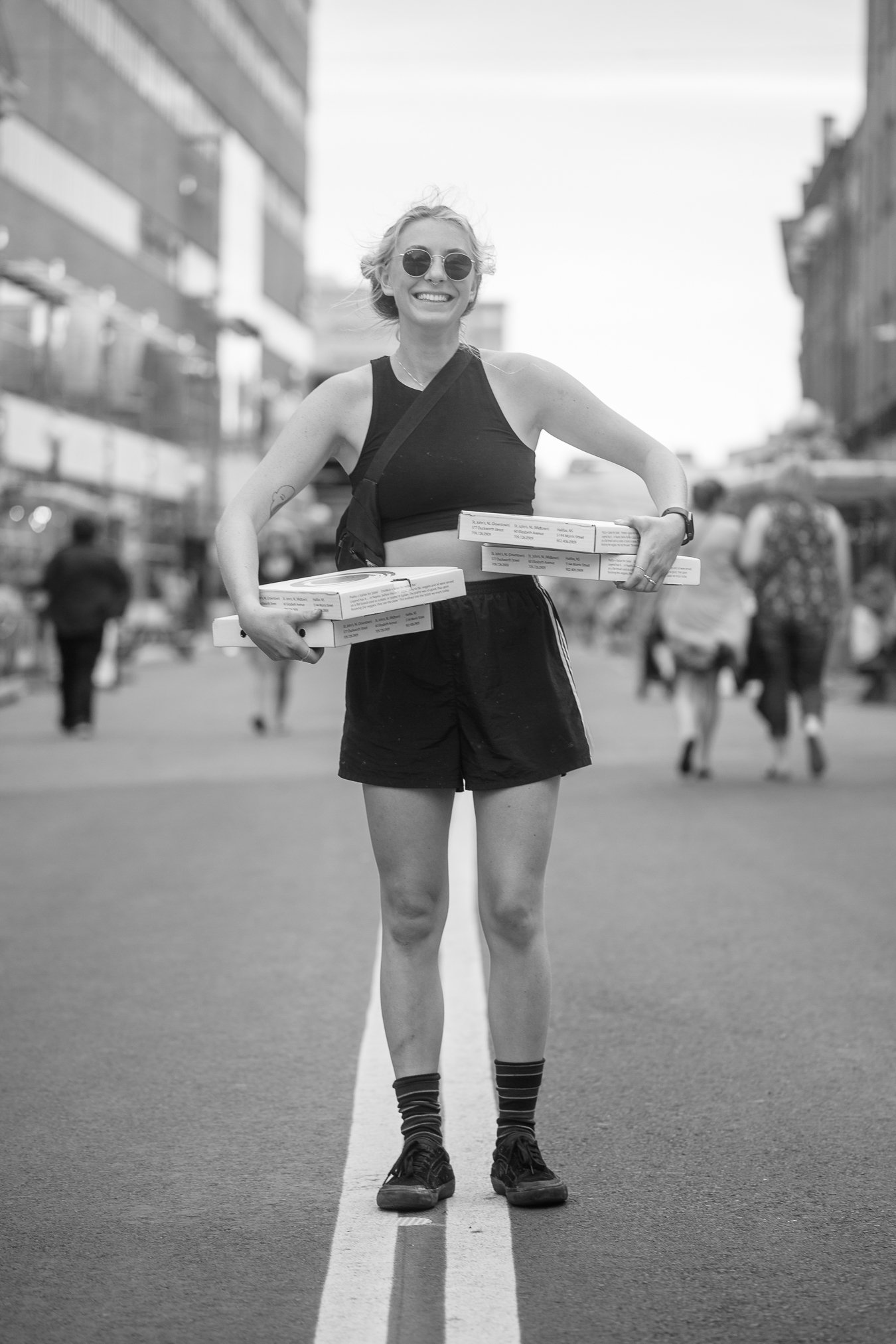 Joanna and her Pizza arms - Water Street Pedestrian Mall - 2021